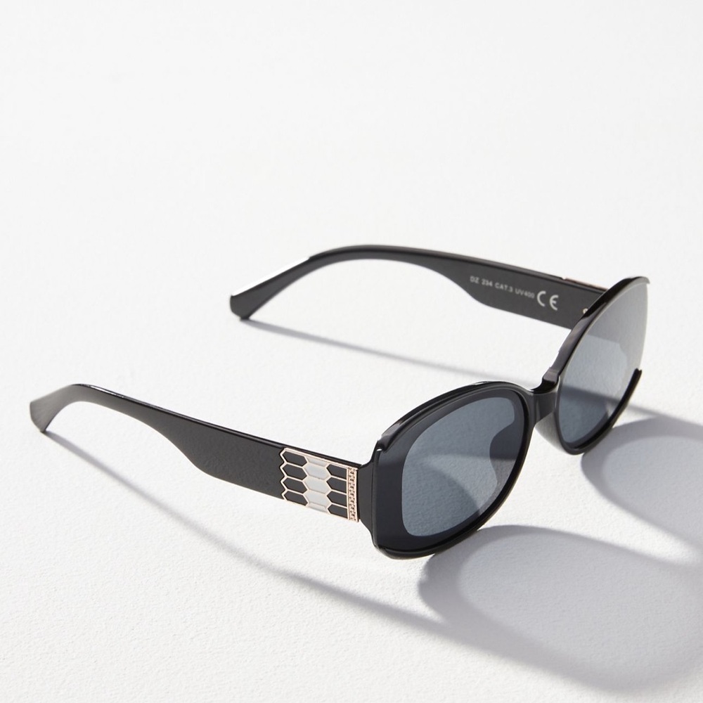 Anthropology Oval Black Sunglasses